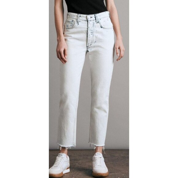 Rag & Bone Nina High Rise Ankle Slim Straight Jeans in Half Moon-sz 31 - Picture 1 of 12